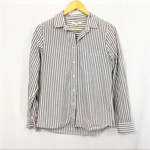 Madewell Striped Button Down Cotton Top - Picture 2 of 9